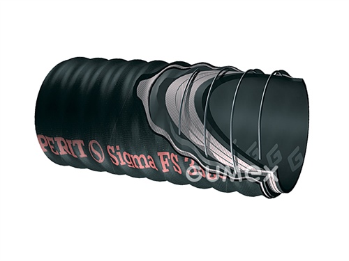 Hadica SIGMA FS 3320 pre pneumatický transport sypkých látok, 63/87mm, 10bar/-0,9bar, 55°Sh, NR-BR/CR, -35°C/+70°C, čierna